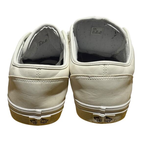 Vans Low Top Leather White Sneakers Men's Size 11 Casual Skate Shoes - Picture 5 of 9